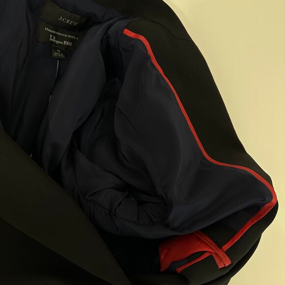 J.Crew Sommerset Blazer Jacket Italian Stretch Wool Black Oversized US 0 NWT - Picture 16 of 16